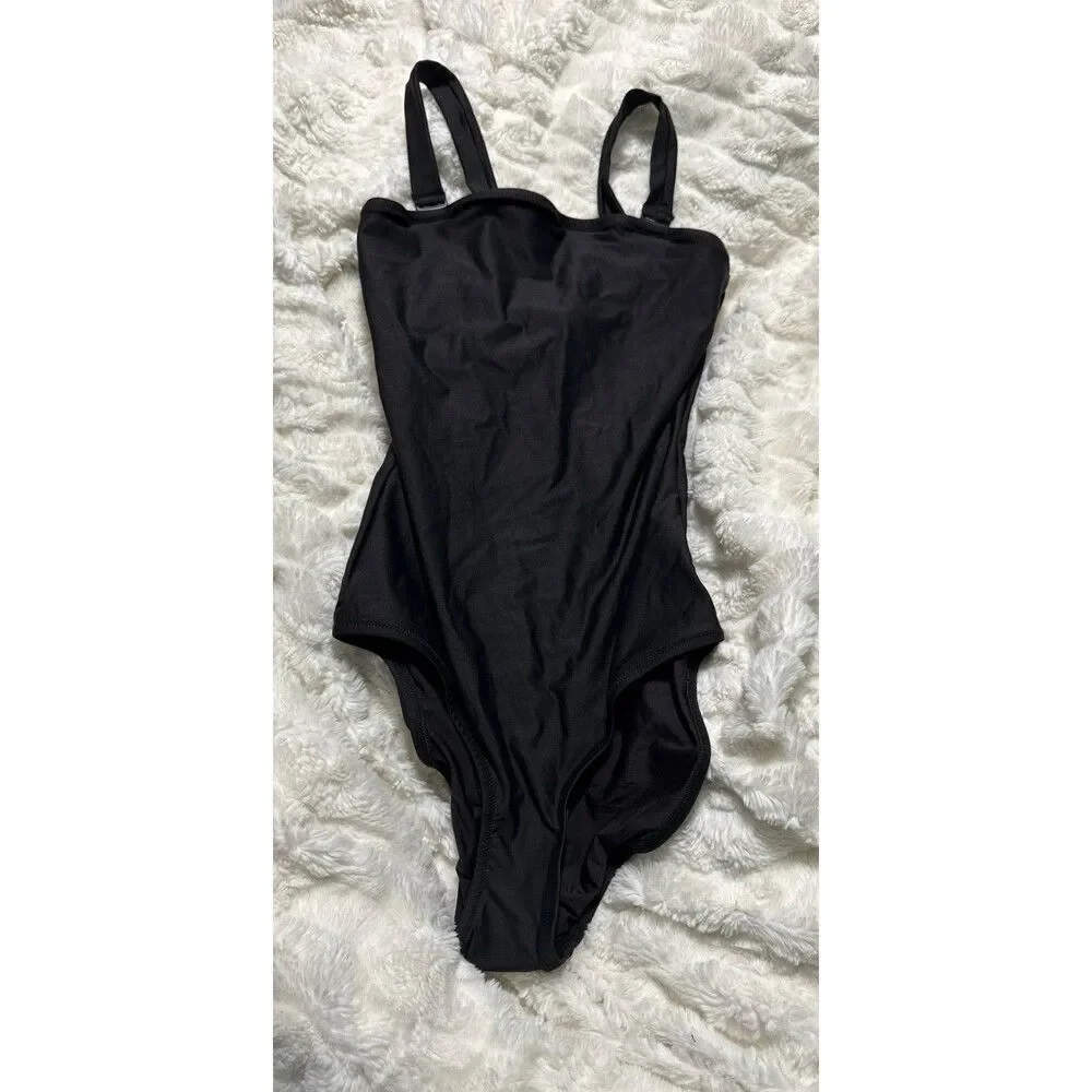 SIGNATURE SWIM STRAPLESS ONE PIECE Onyx Small